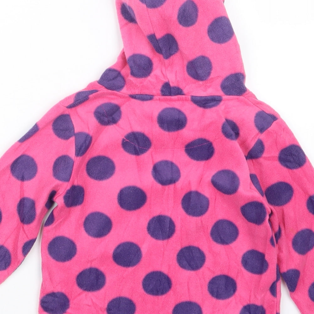 TU Girls Pink Polka Dot Pullover Hoodie Size 5 Years