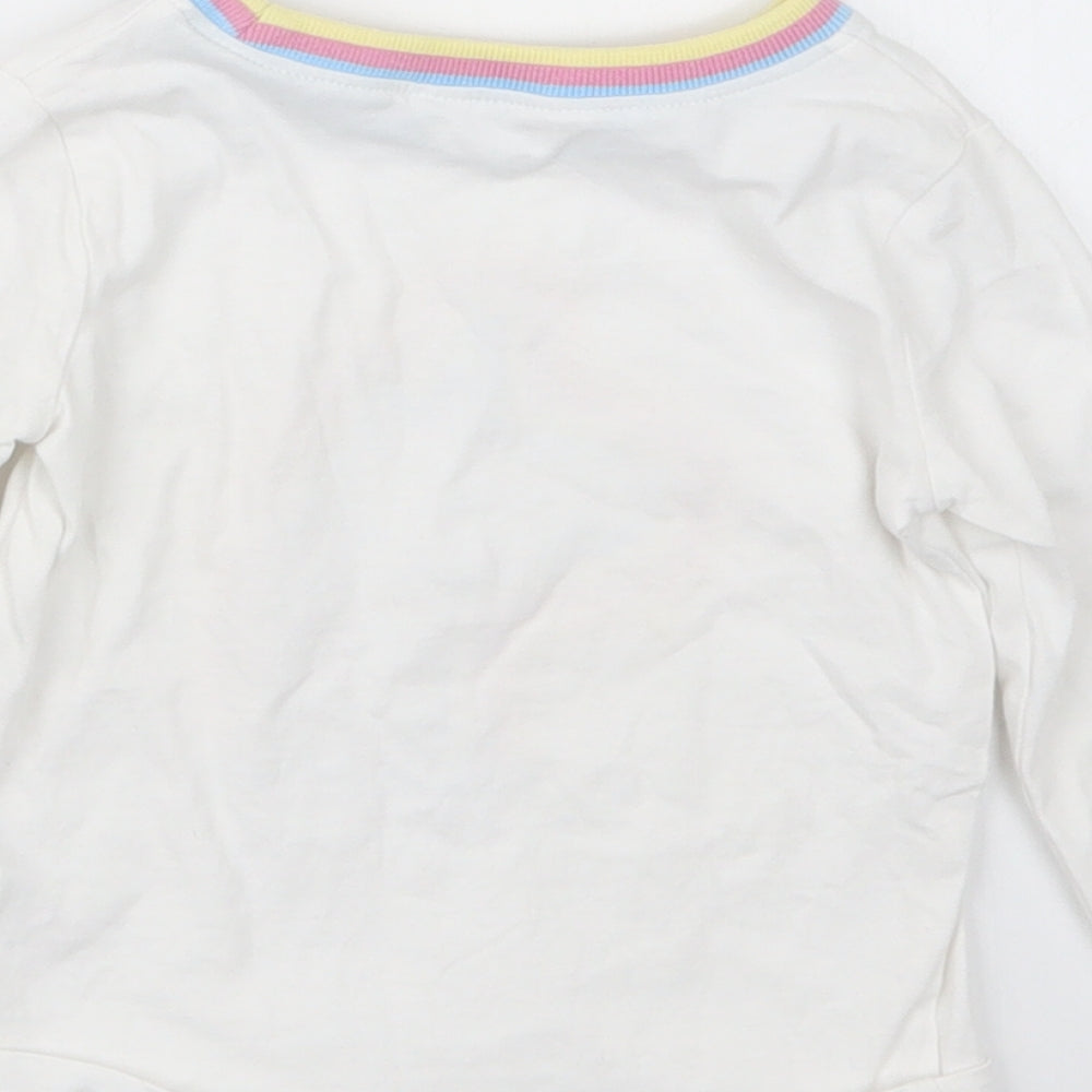 M&Co Girls White Basic T-Shirt Size 12-18 Months