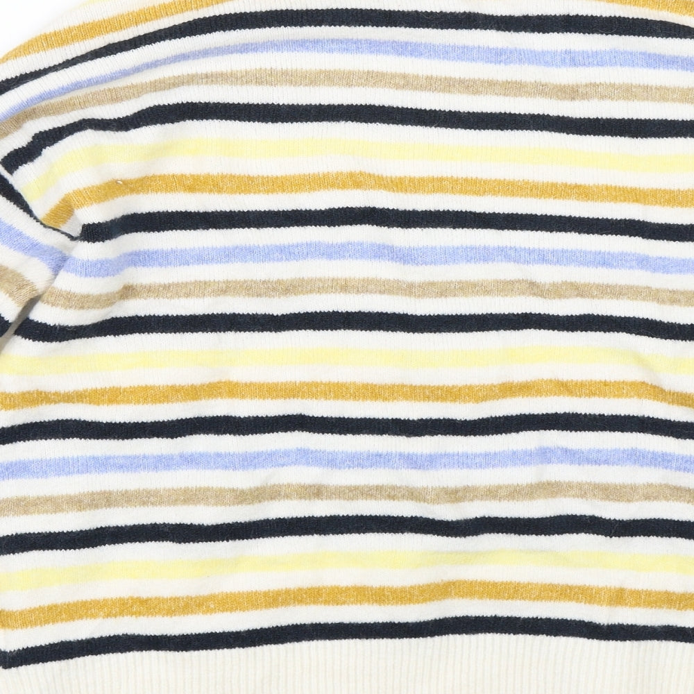 Marks & Spencer Womens Beige Striped Pullover Jumper Size S