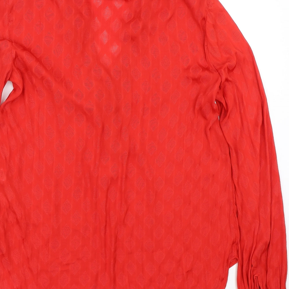 NEXT Womens Red Basic Button-Up Size 10