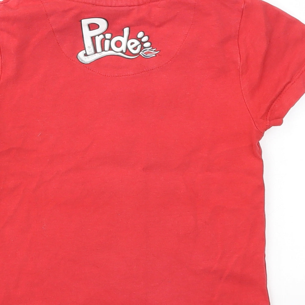 Pride Boys Red Animal Print Basic T-Shirt Size 3-4 Years