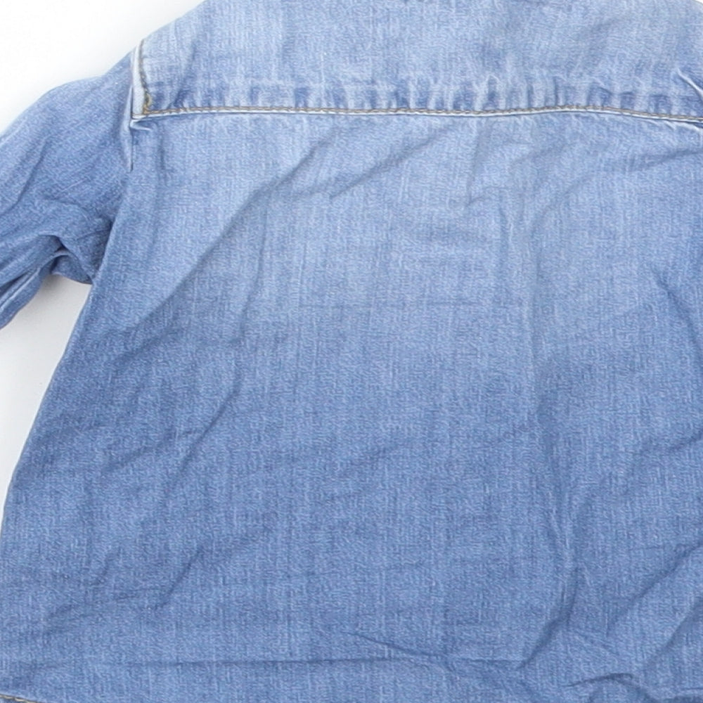 DENIM &CO Girls Blue Basic Coat Jacket Size 3-6 Months