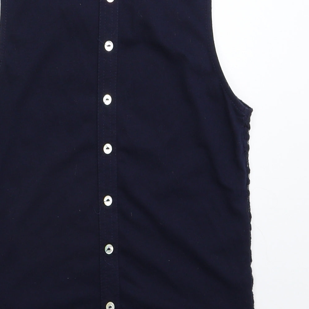 New Look Girls Blue Floral Basic Tank Size 10-11 Years