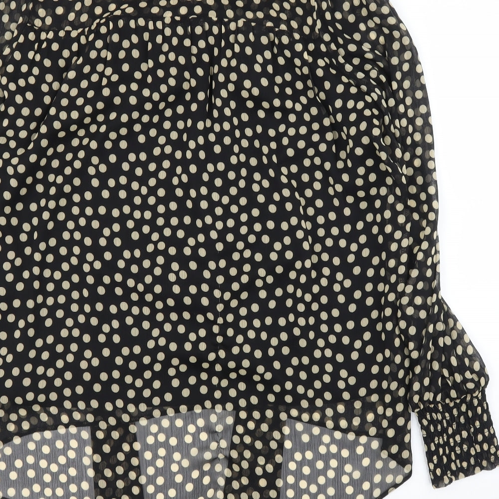 Dorothy Perkins Womens Black Polka Dot Basic Blouse Size 10