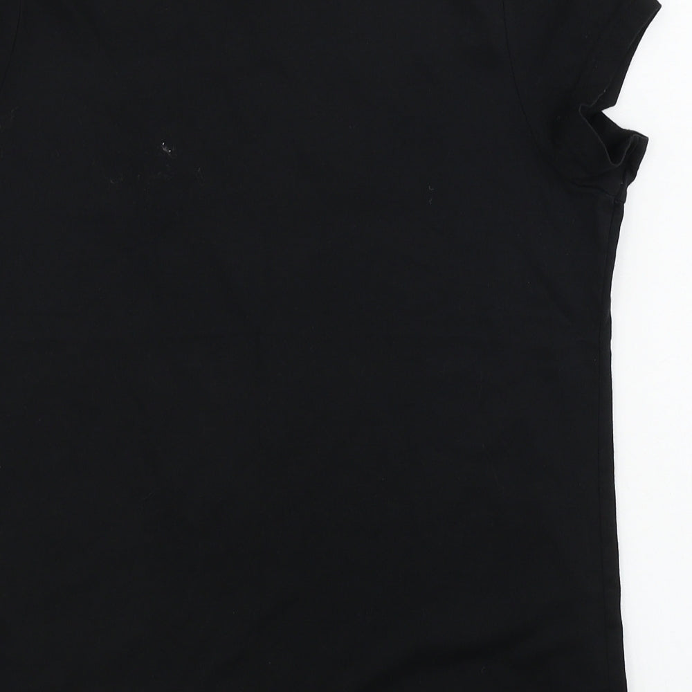 Preworn Womens Black Basic T-Shirt Size 8