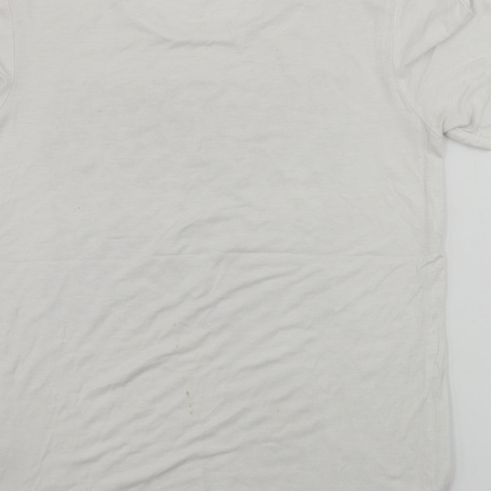 Damart Womens White Floral Basic T-Shirt Size 10