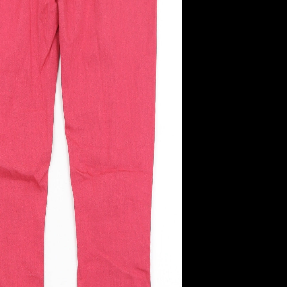 Brand and care label for Denim Co women’s pink jegging jeans, size UK 12, 30-inch leg