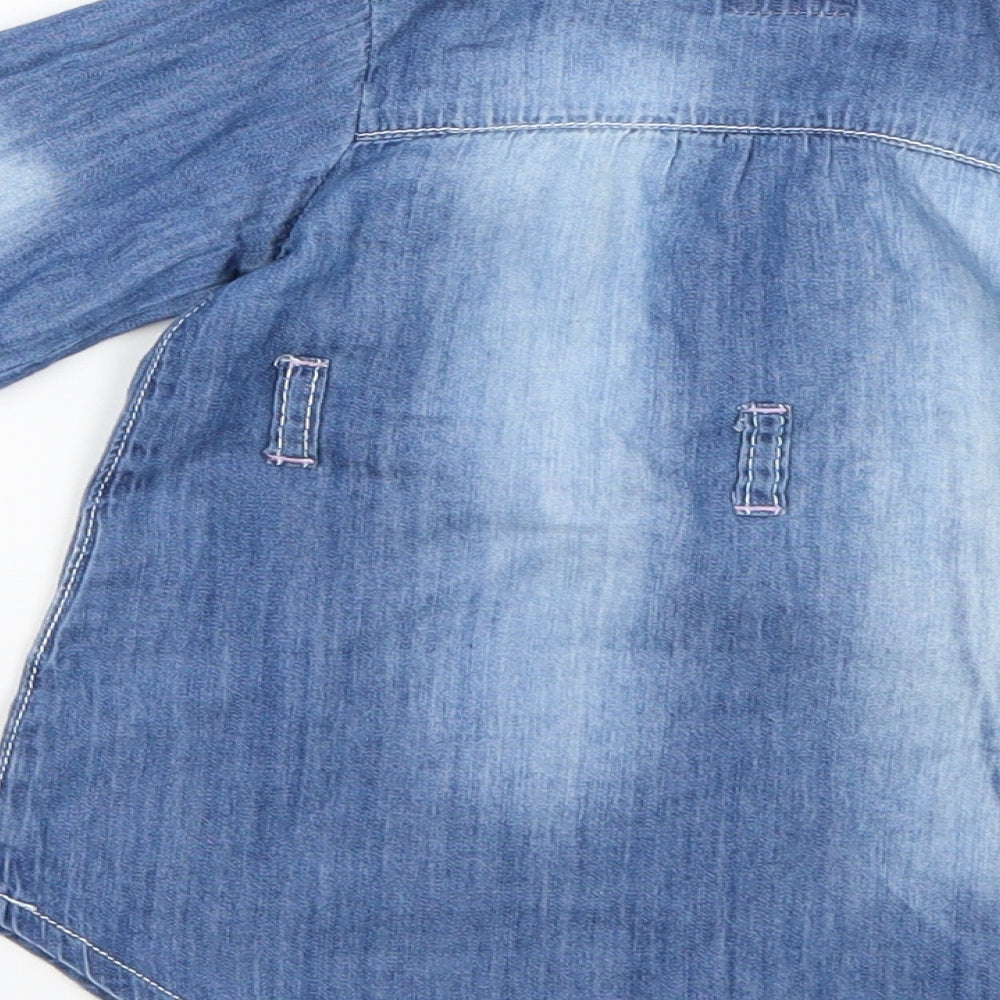Minoti Baby Blue Shirt Dress Size 9-12 Months