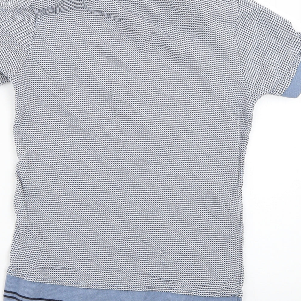George Boys Blue Geometric Basic Polo Size 7-8 Years