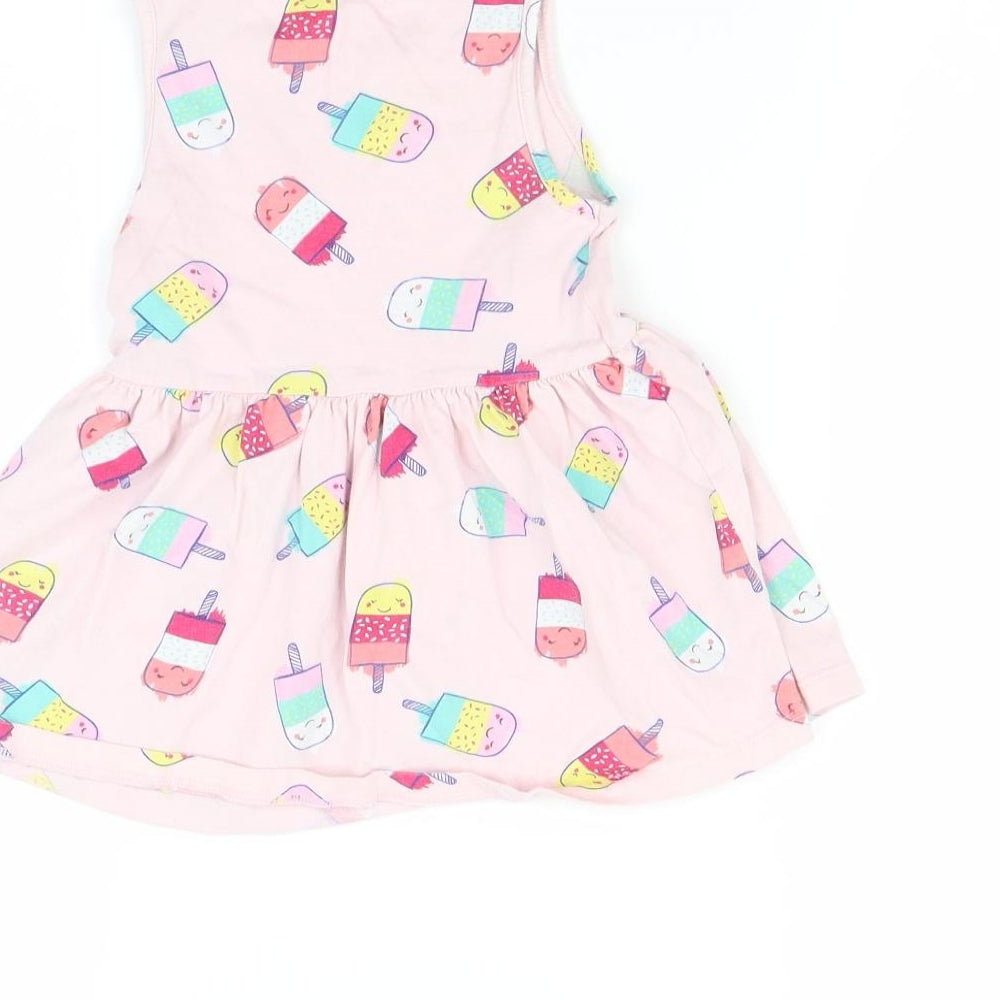 F&F Baby Pink Fit & Flare Size 9-12 Months - Ice lolly print