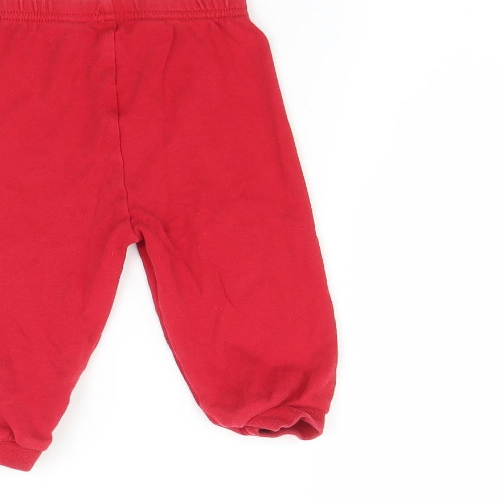 George Baby Red Jogger Trousers Size 9 Months