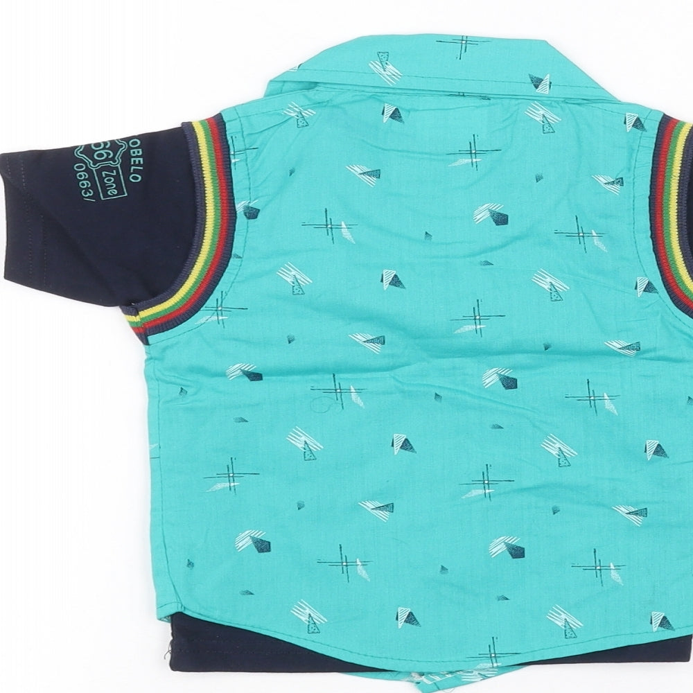 top kids Baby Blue Basic Polo Size 0-3 Months