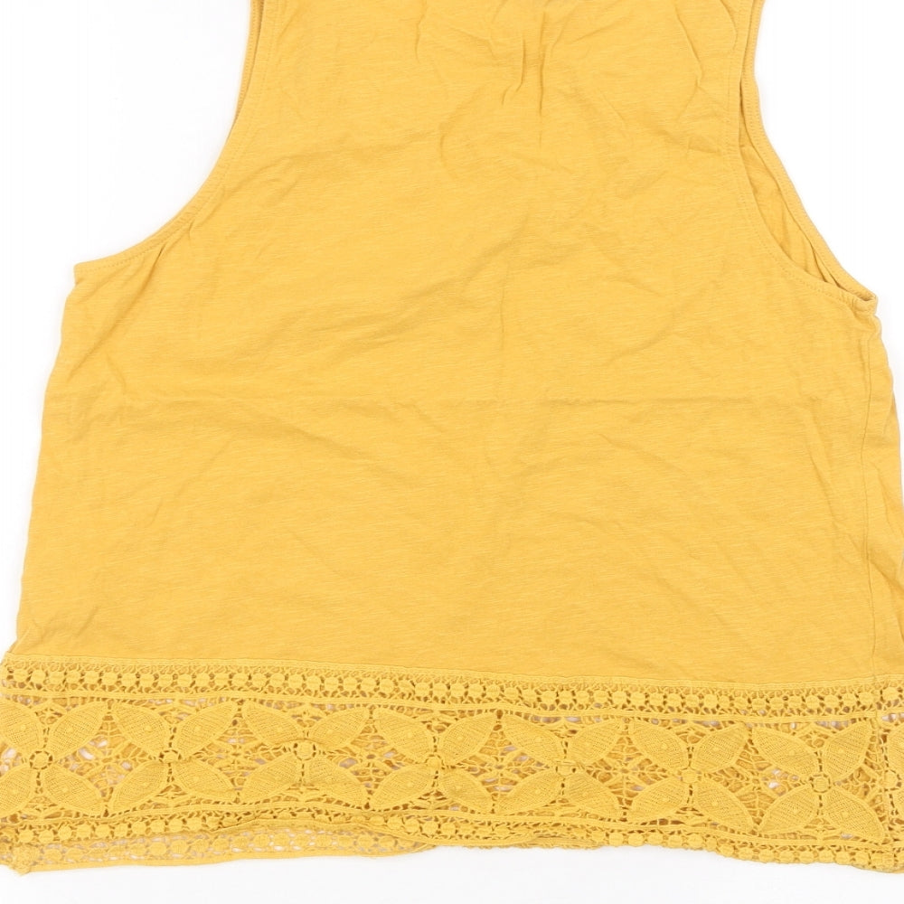 New Look Womens Yellow Basic T-Shirt Size 12
