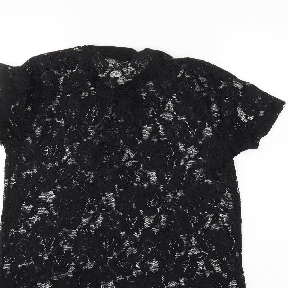 Atmosphere Womens Black Floral Basic Blouse Size 12