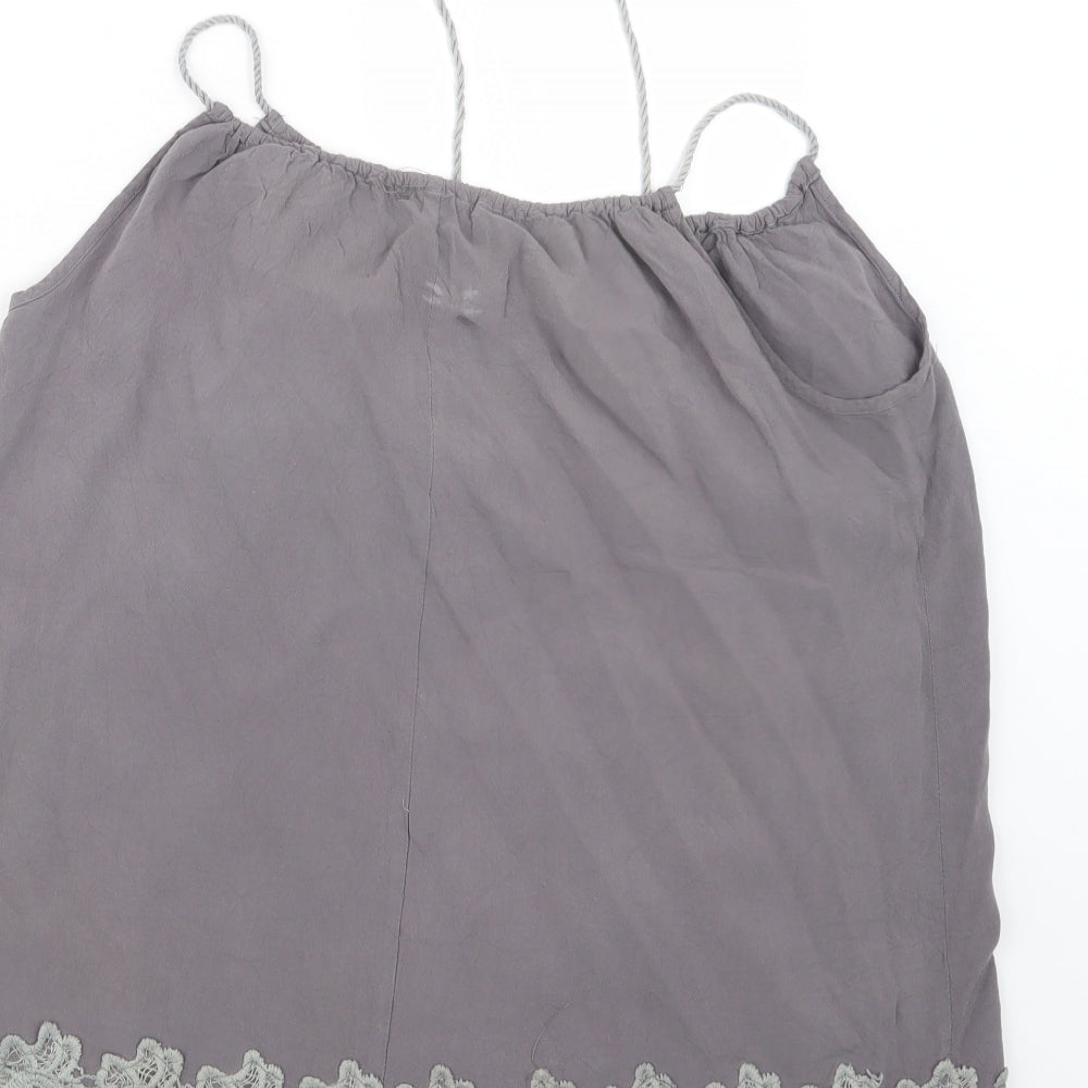 SHEILAY Womens Grey Basic Tank Size M