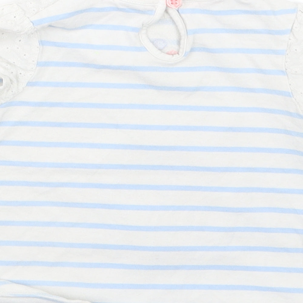 TU Girls Blue Striped Basic T-Shirt Size 9-12 Months