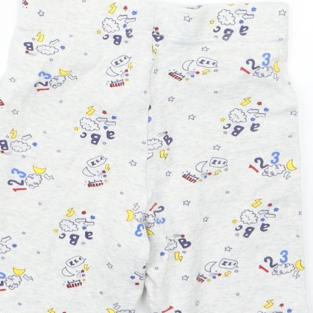 F&F Boys Grey Geometric Pyjama Pants Size 2-3 Years