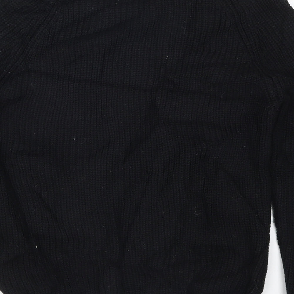 Primark Girls Black Knit Pullover Jumper Size 8-9 Years - Snow Way