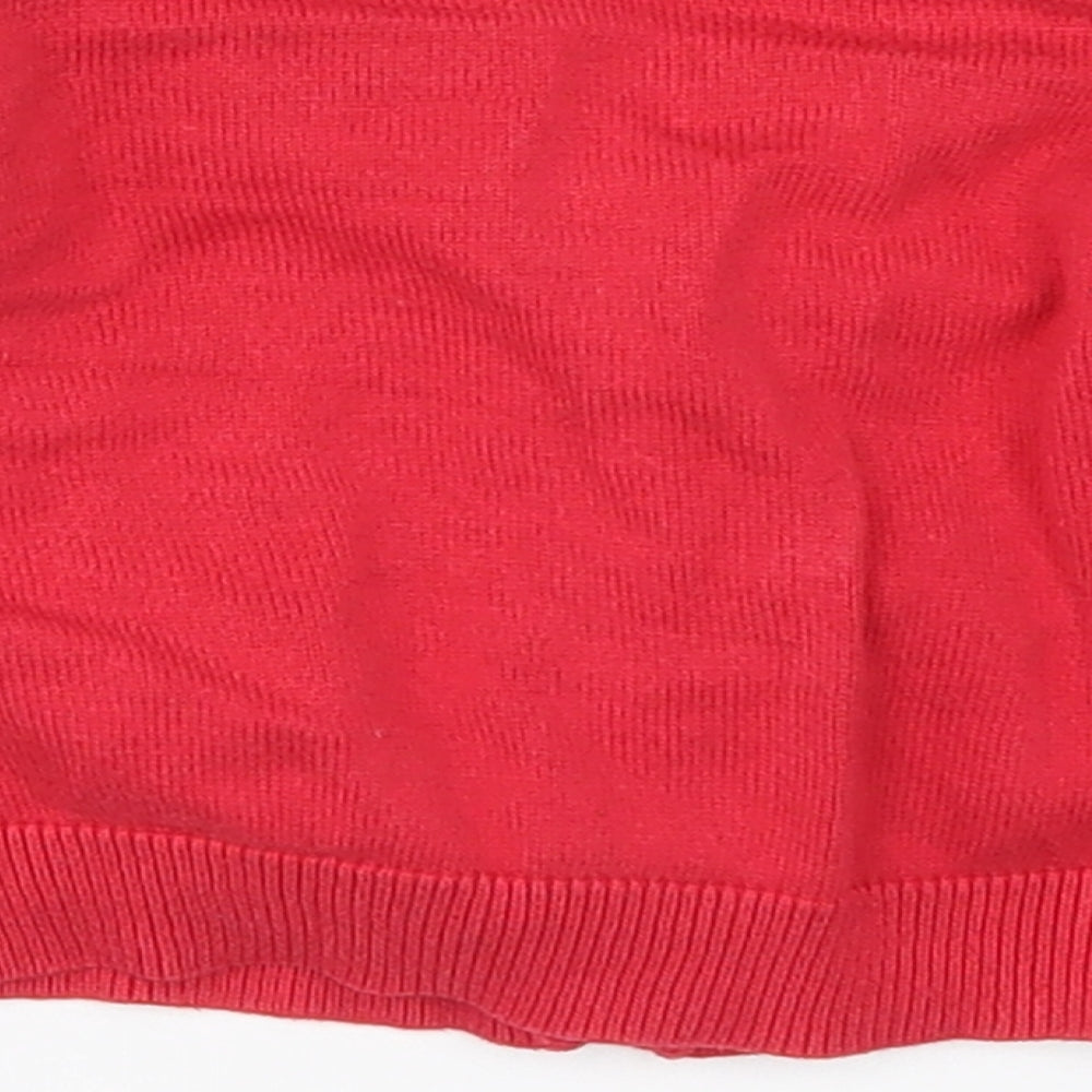 George Boys Red Knit Cardigan Jumper Size 12-13 Years