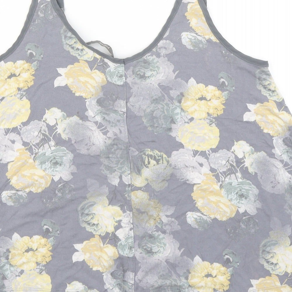 NEXT Womens Grey Floral Basic Tank Size 12