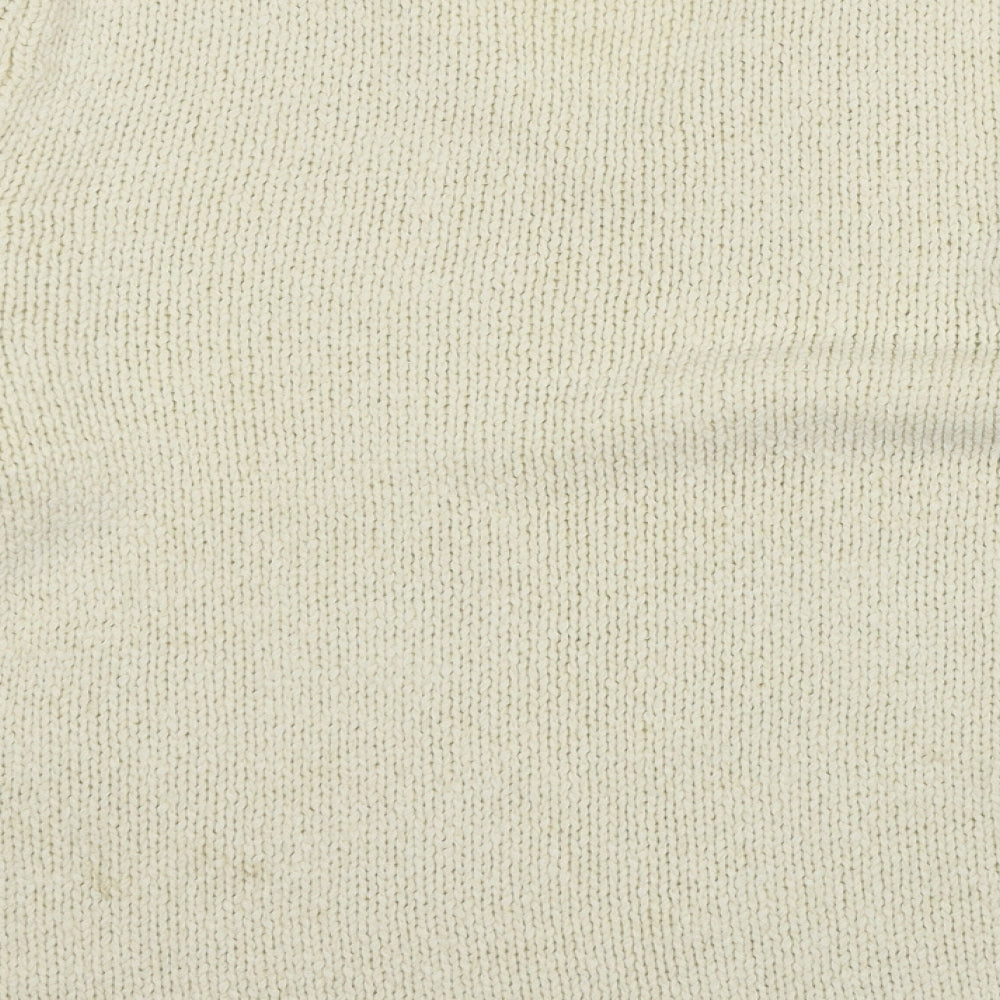 Diane & White Womens Ivory Knit Pullover Jumper Size M