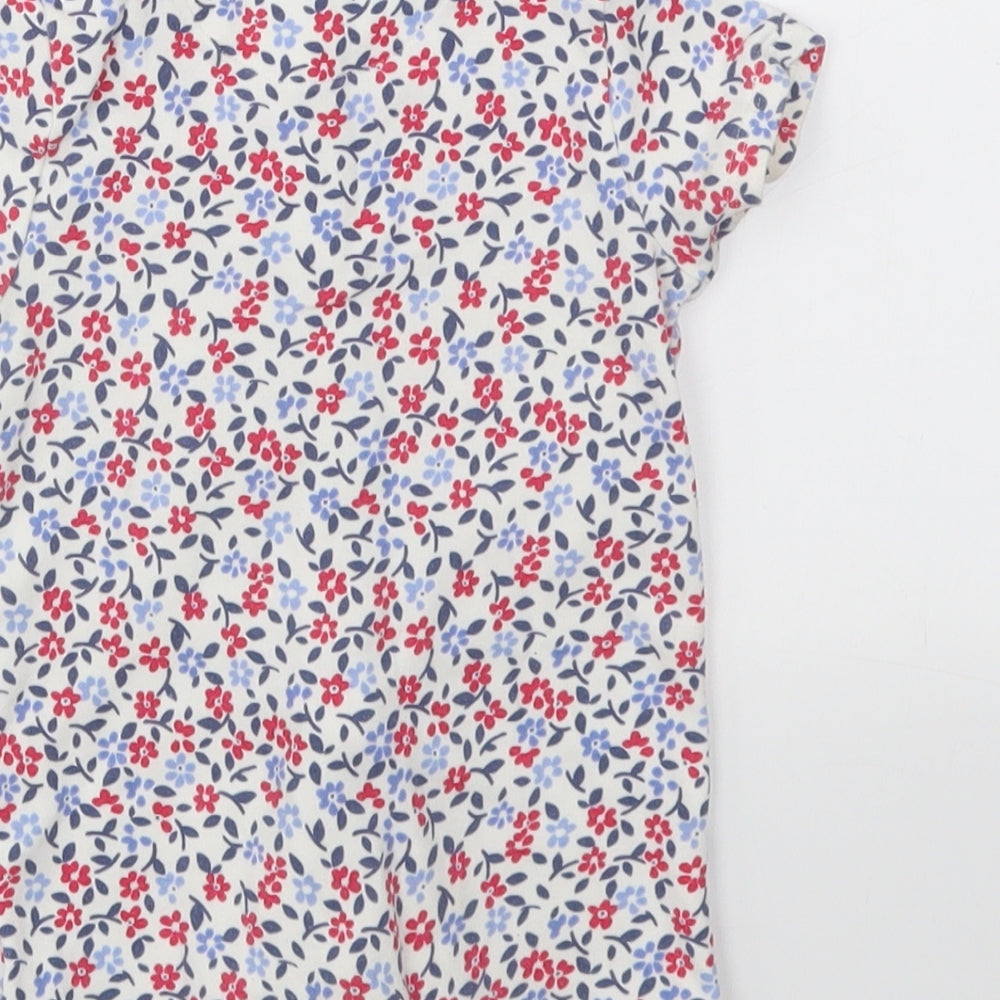 M&S Girls Multicoloured Floral Babygrow One-Piece Size 6-9 Months