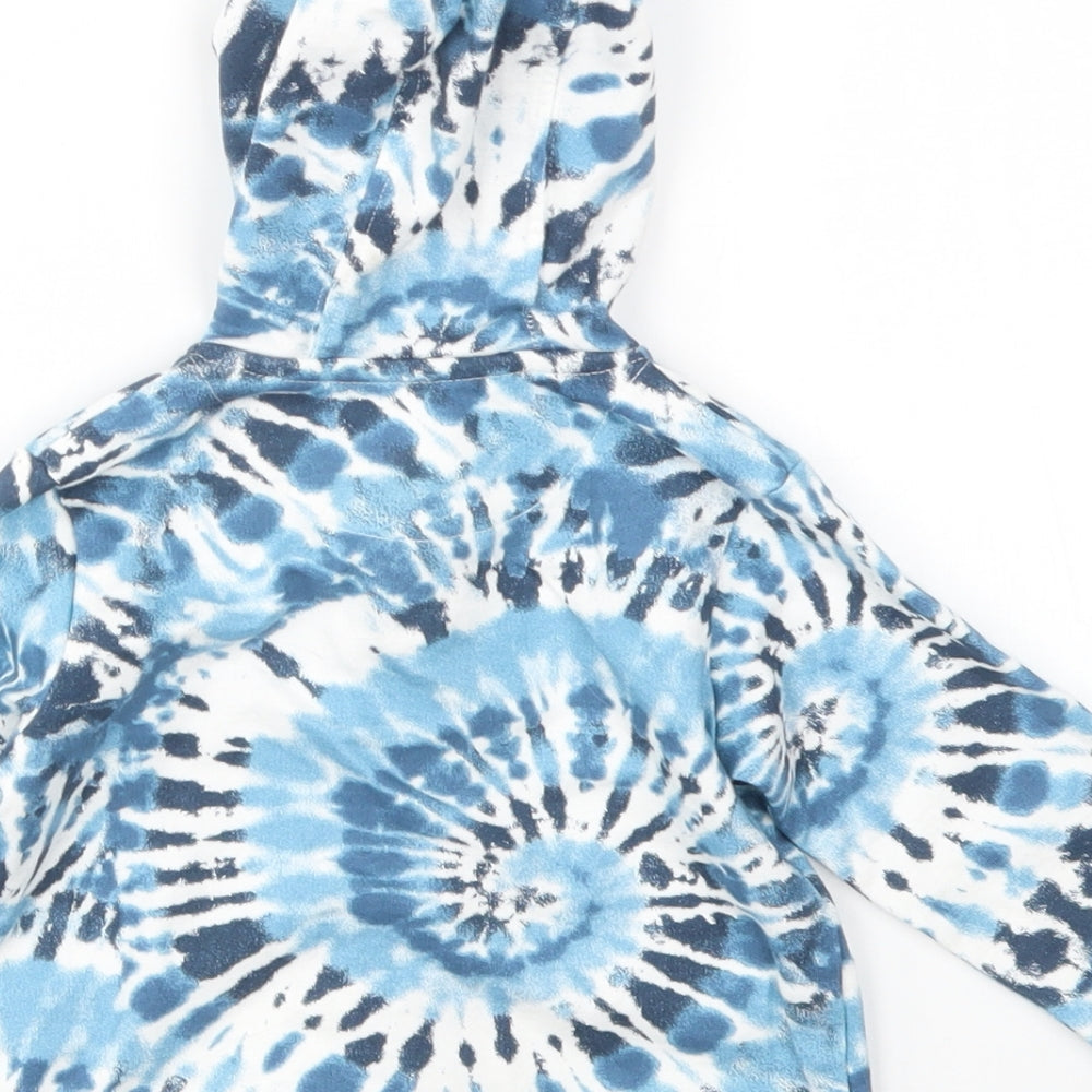 Nutmeg Girls Blue Geometric Full Zip Jumper Size 3-6 Months