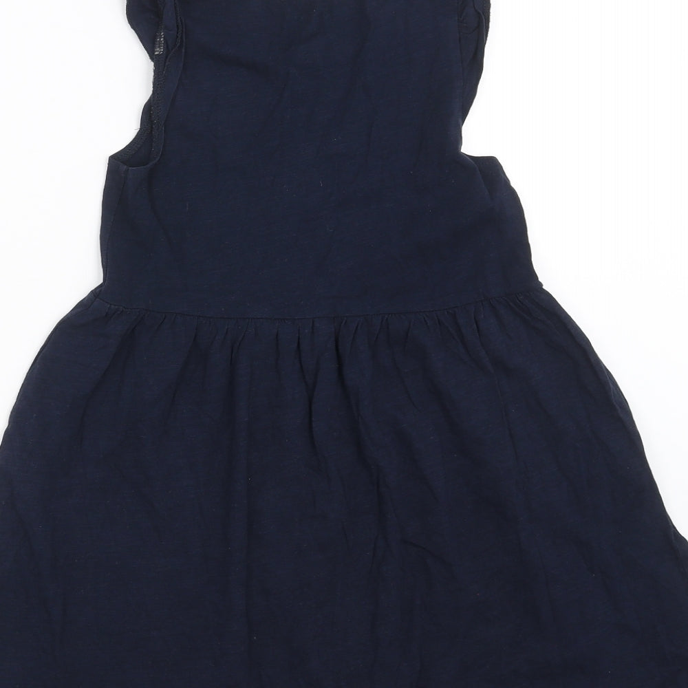 H&M Girls Blue T-Shirt Dress Size 6-7 Years - heart