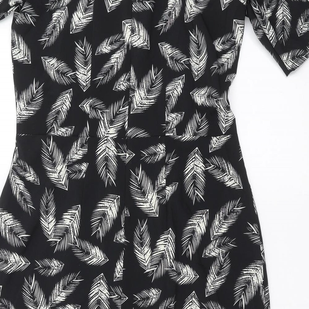 Trollied dolly Womens Black Shift Size L - feather print