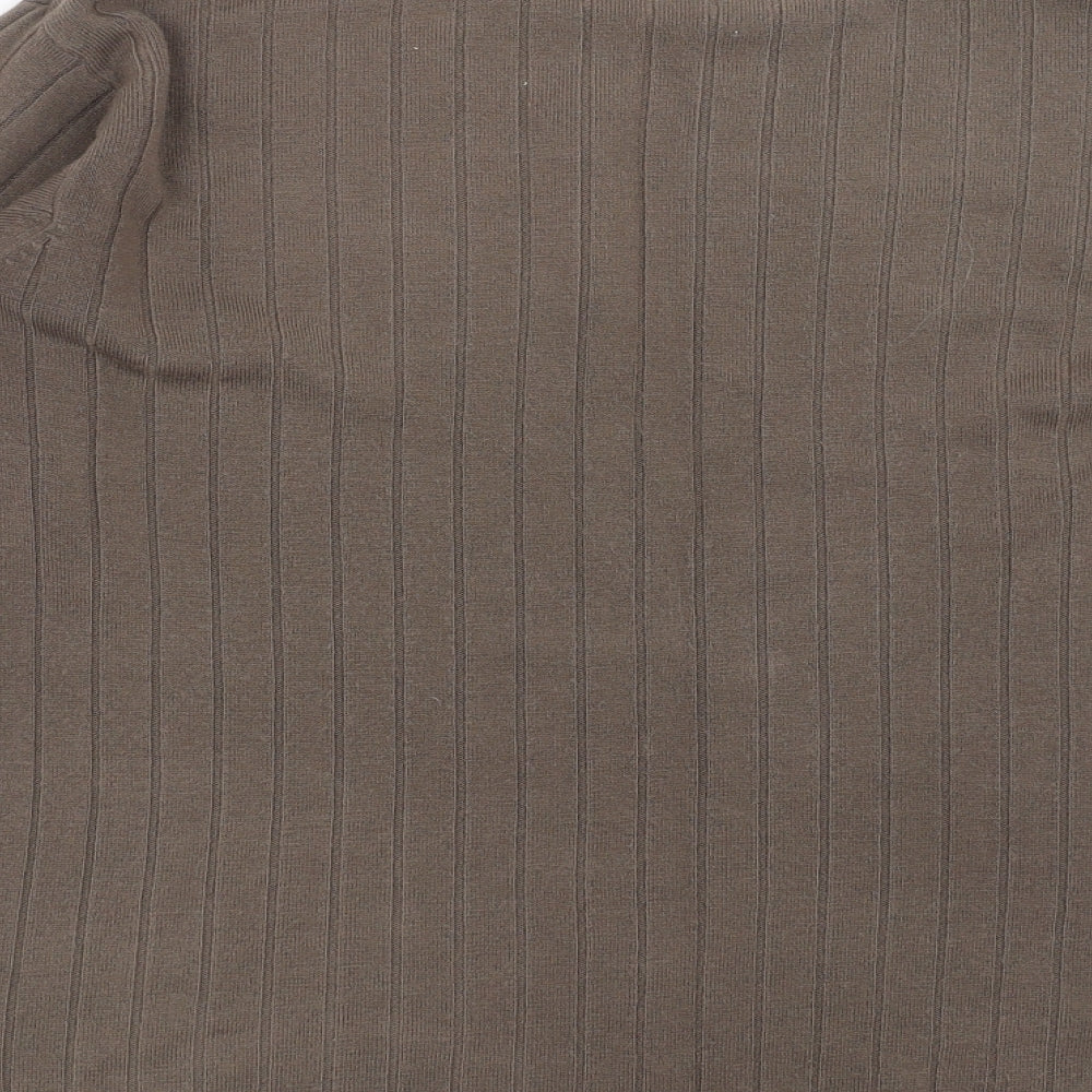 exceptional woman Womens Brown Striped Knit Pullover Jumper Size 12