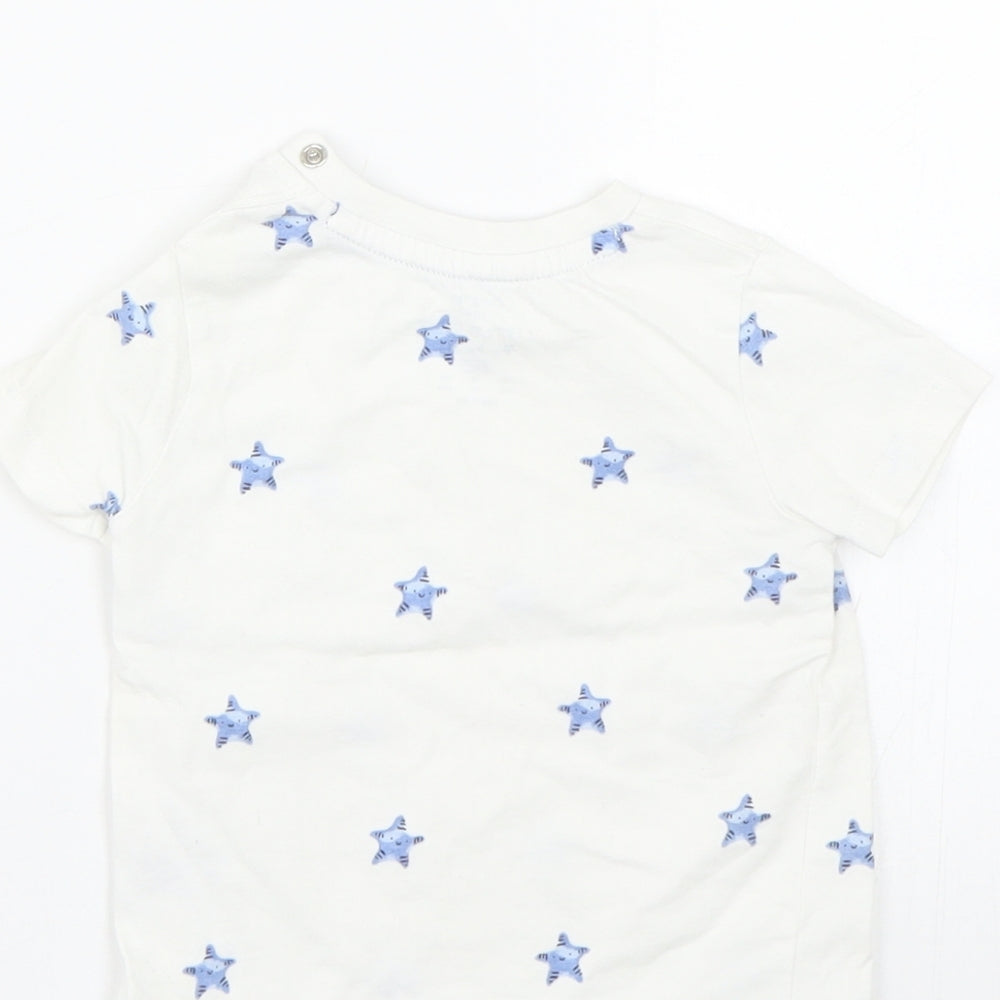 F&F Baby White Polka Dot Basic T-Shirt Size 6-9 Months - Starfish