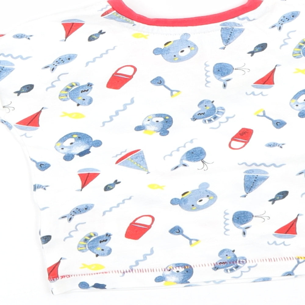 Lullaby Baby White Spotted Basic T-Shirt Size 6-9 Months - Bears