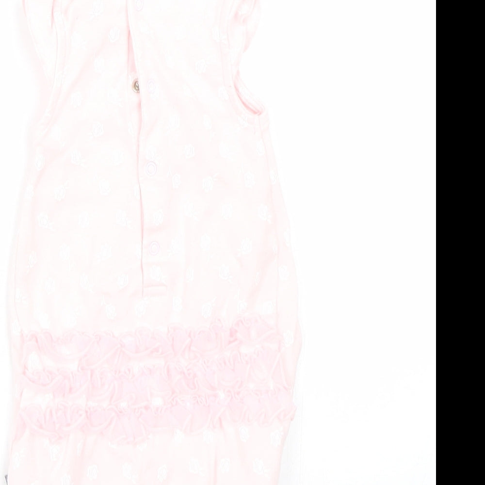 Petti lem Girls Pink Floral Babygrow One-Piece Size 6-9 Months