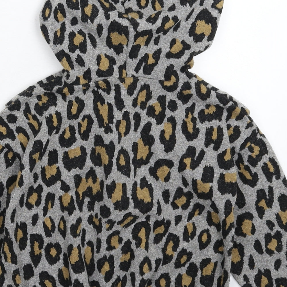 Matalan Girls Multicoloured Animal Print Pullover Hoodie Size 7 Years