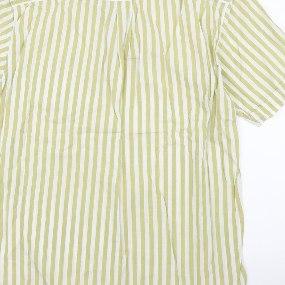 Stefanel Girls Green Striped Tunic T-Shirt Size L