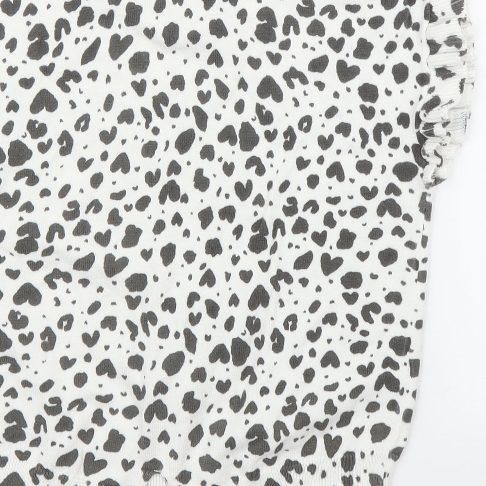 NEXT Girls White Animal Print Pullover Jumper Size 9 Years - Leopard print