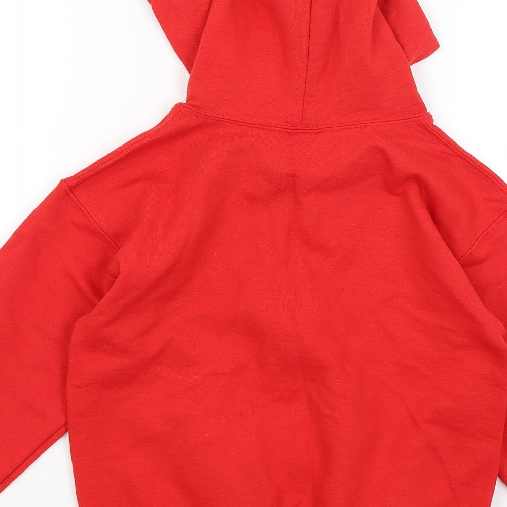 Gildan Girls Red Full Zip Hoodie Size S