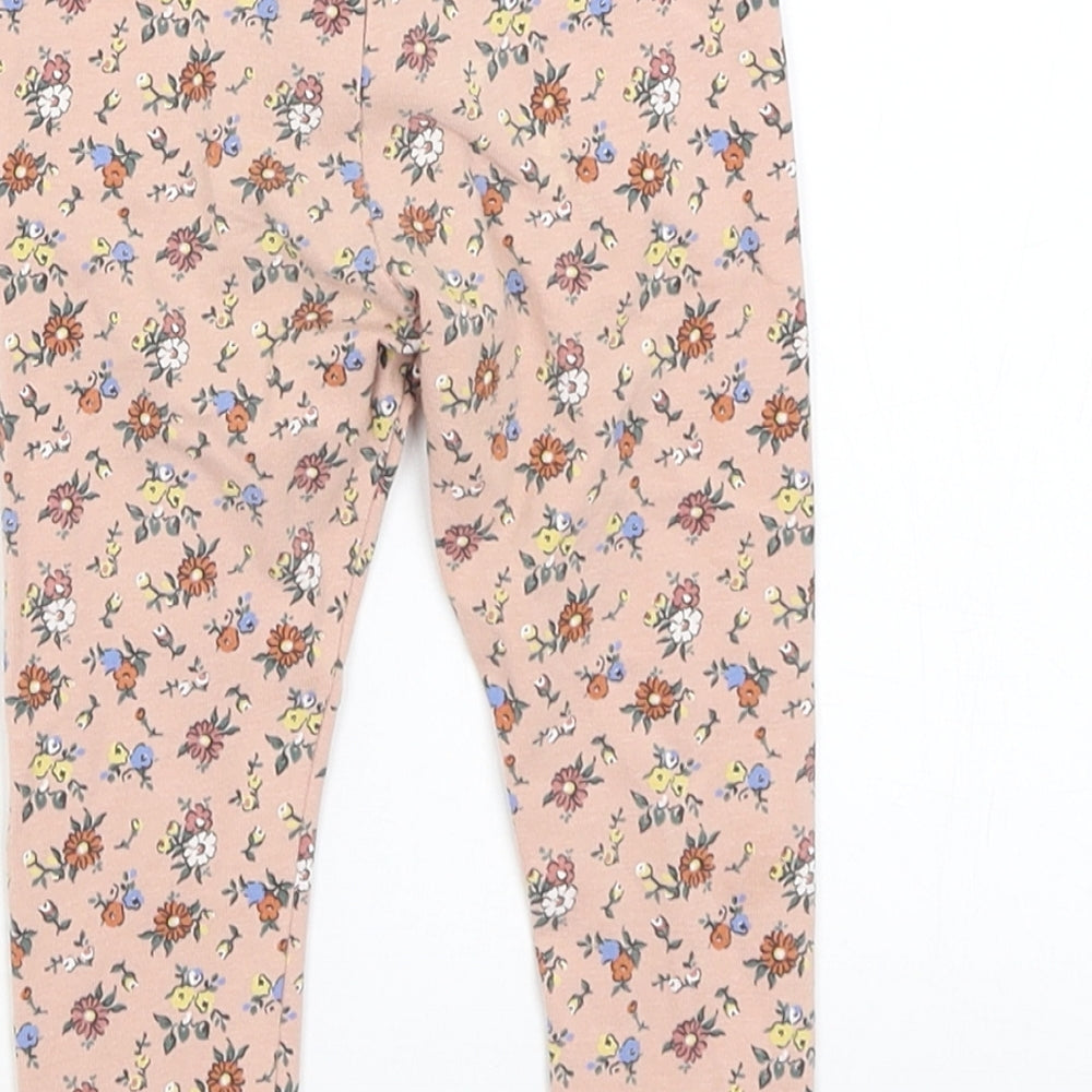 Primark Baby Pink Floral Capri Trousers Size 9-12 Months