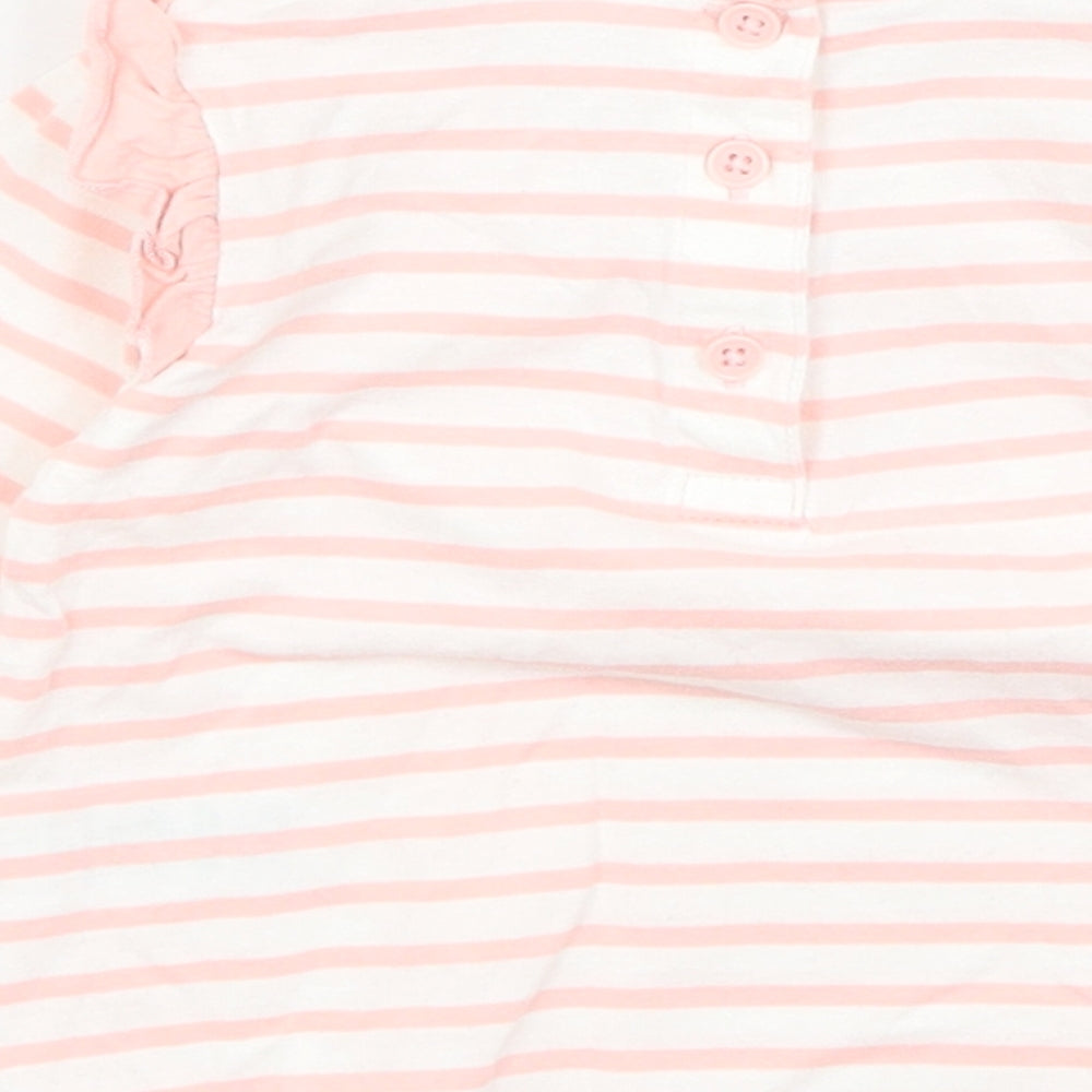 Matalan Baby Pink Striped Basic T-Shirt Size 6-9 Months