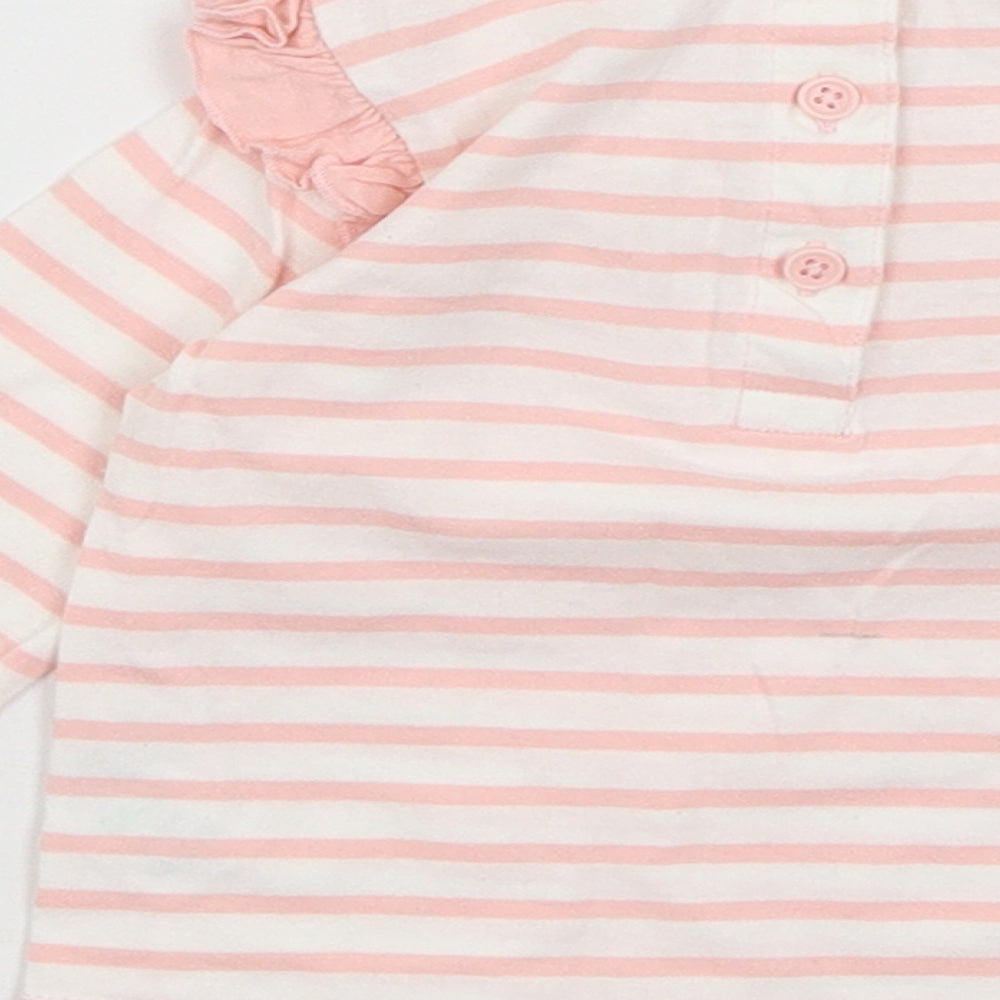 Matalan Baby Pink Striped Basic T-Shirt Size 6-9 Months