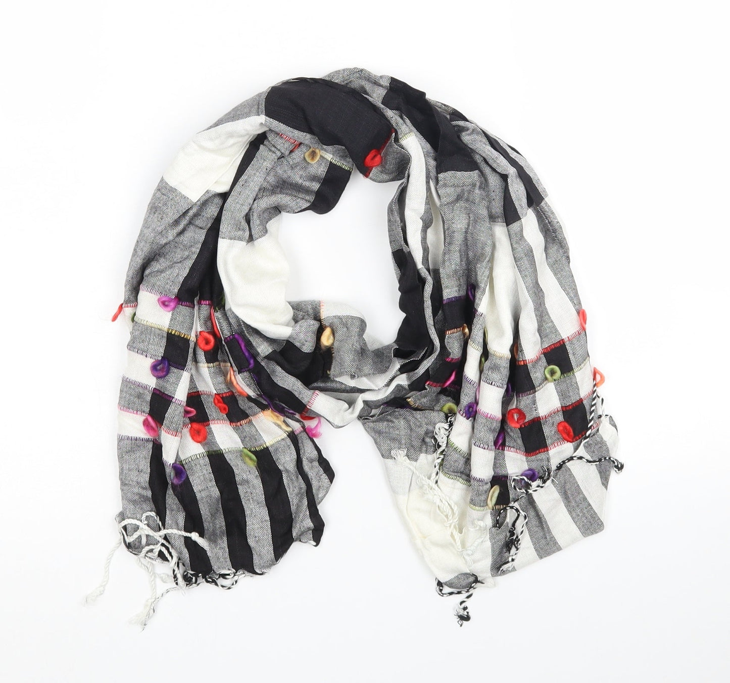 Preworn Womens Black Check Scarf