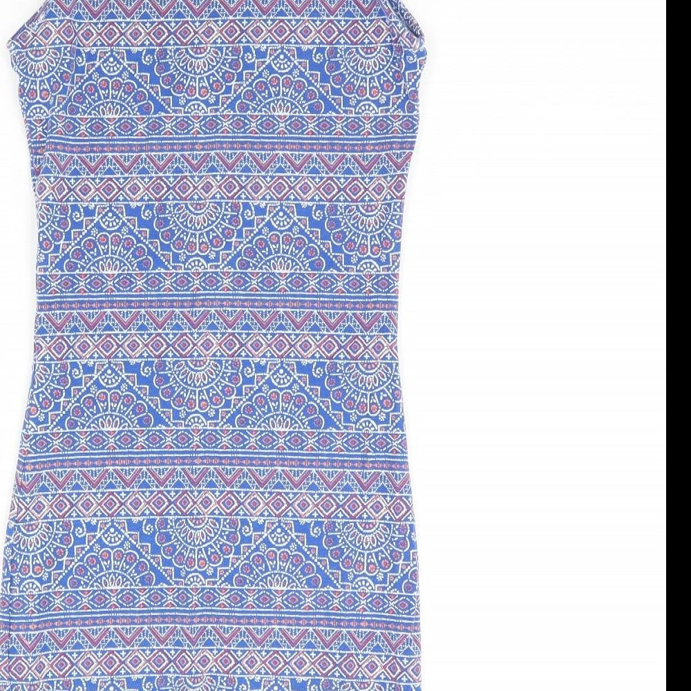 New Look Womens Blue Fair Isle Mini Size 8