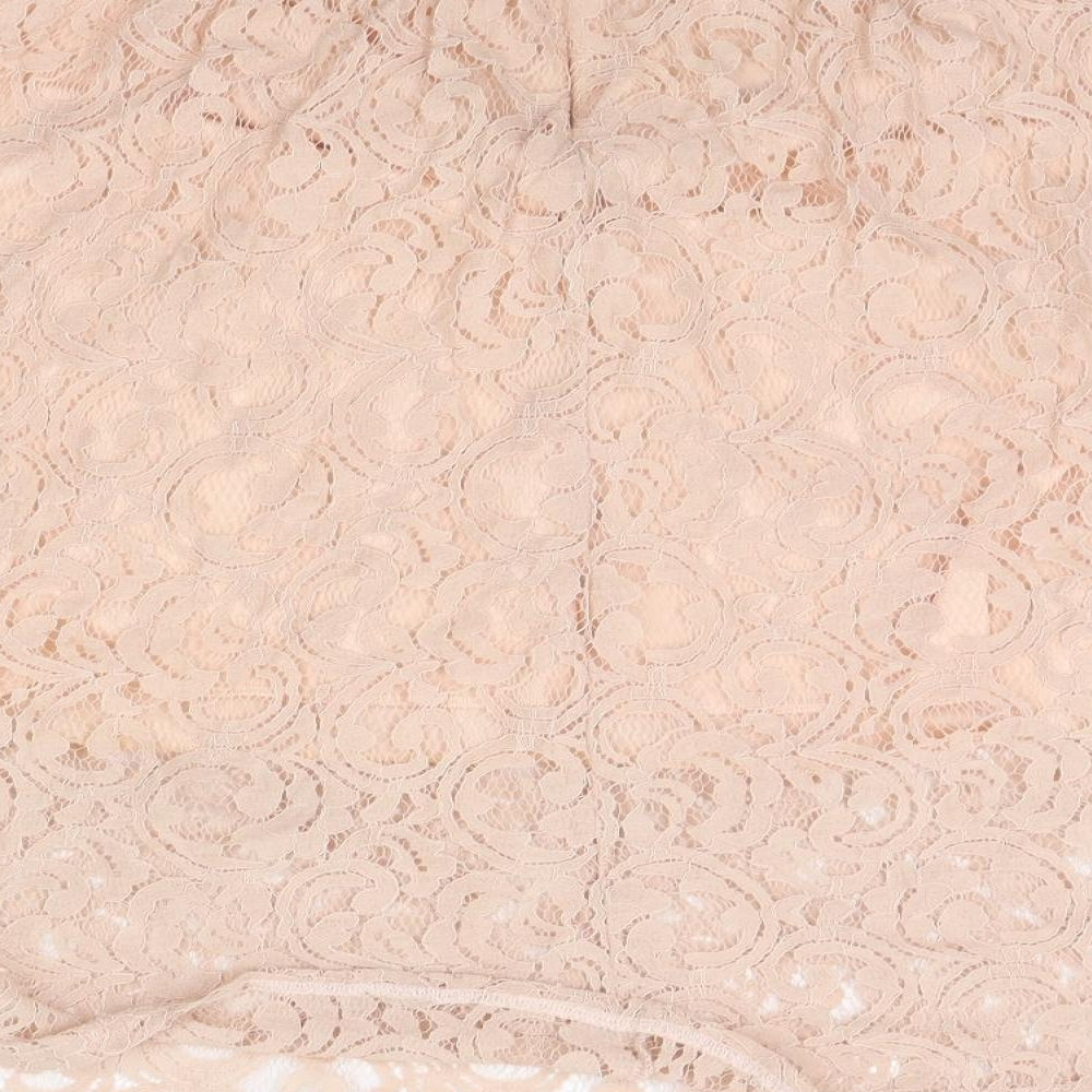 Boohoo Womens Beige A-Line Skirt Size 14