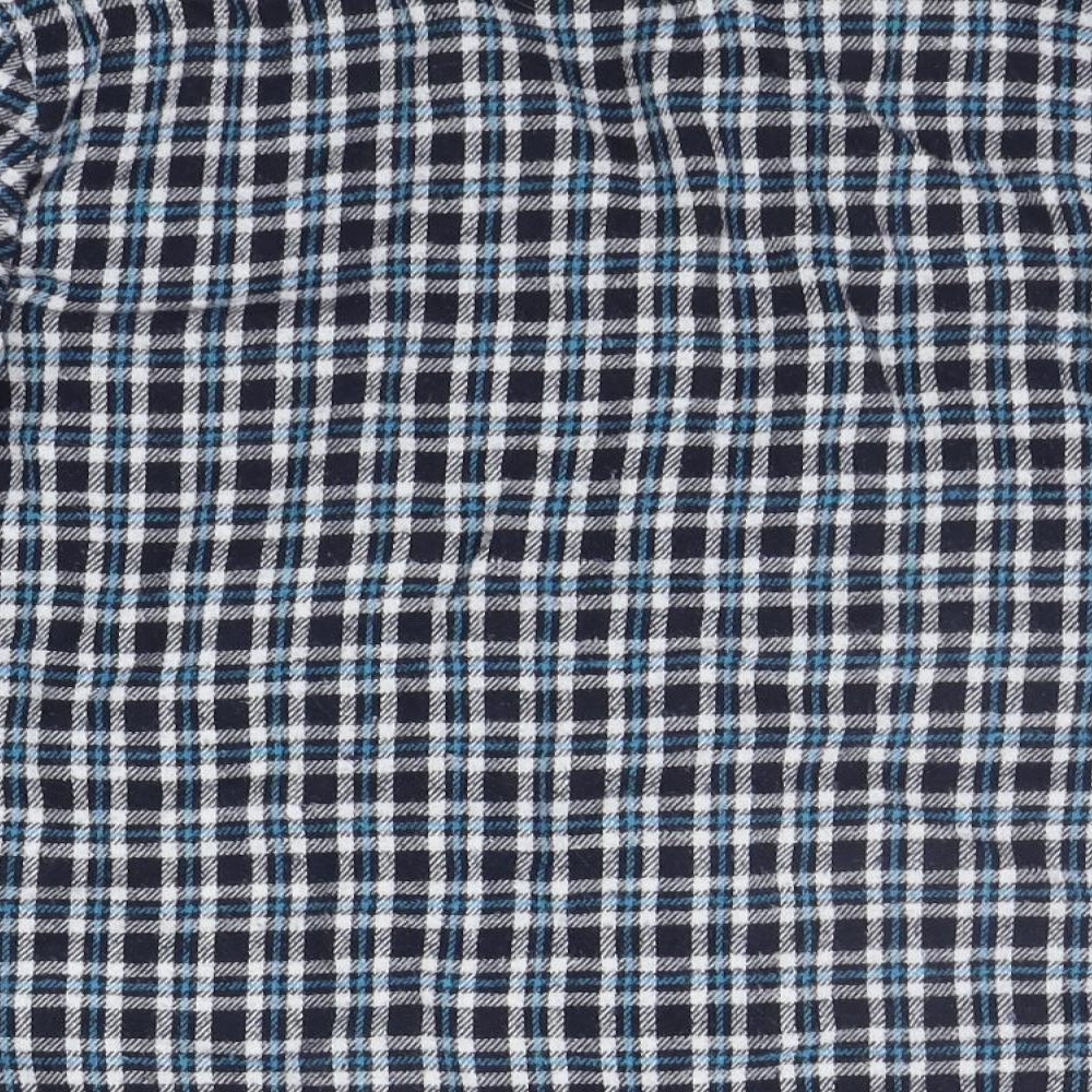 Sleep Well Womens Blue Check Basic Button-Up Size 10