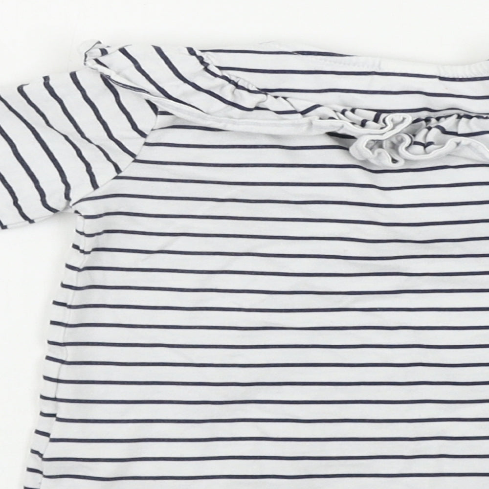 H&M Boys White Striped Basic T-Shirt Size 12-18 Months
