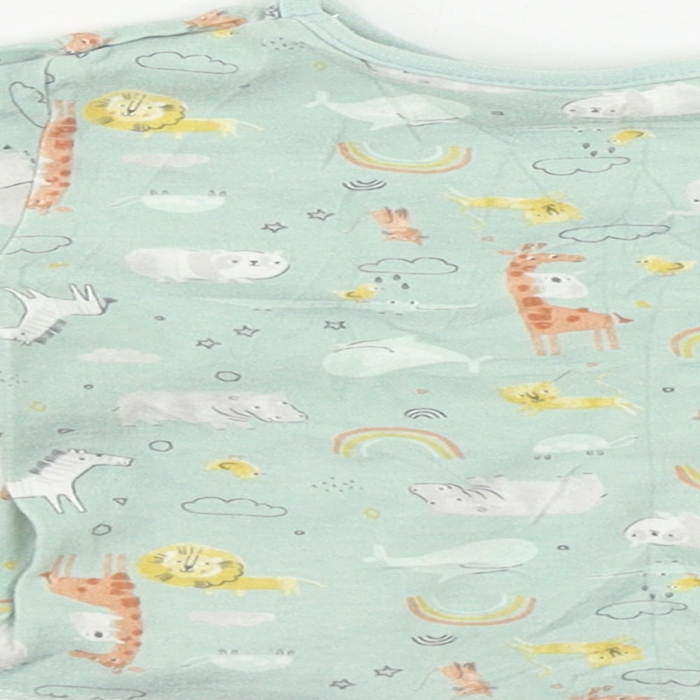 Primark Boys Green Animal Print Basic T-Shirt Size 9-12 Months