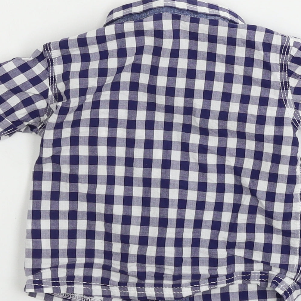 George Boys White Check Basic Button-Up Size 6-9 Months