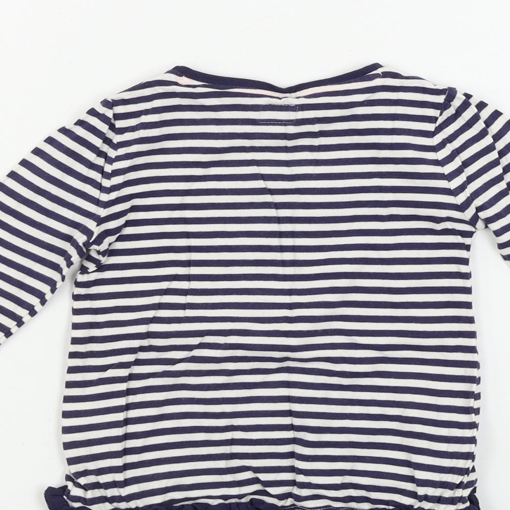F&F Girls Blue Striped Basic T-Shirt Size 12-18 Months