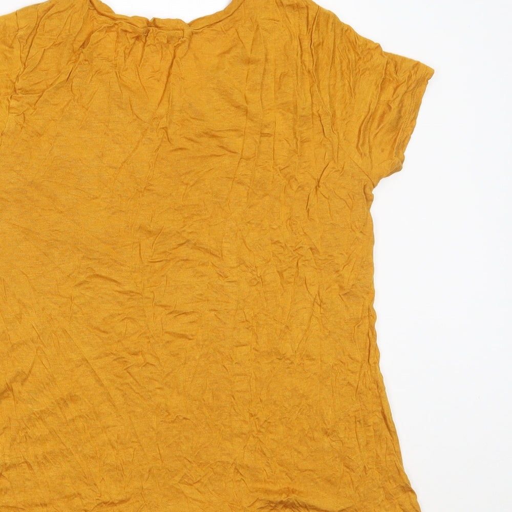 Active Basic Womens Yellow Basic T-Shirt Size M