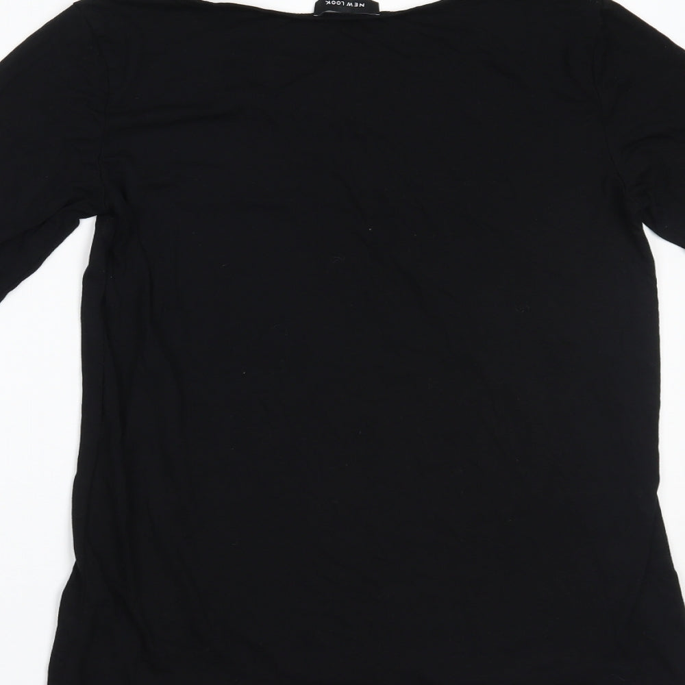 New Look Womens Black Basic Blouse Size 10